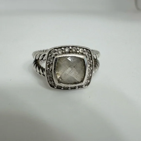 David yurman Albion Petite Ring with Semiprecious Stone & Diamonds - Picture 4 of 10